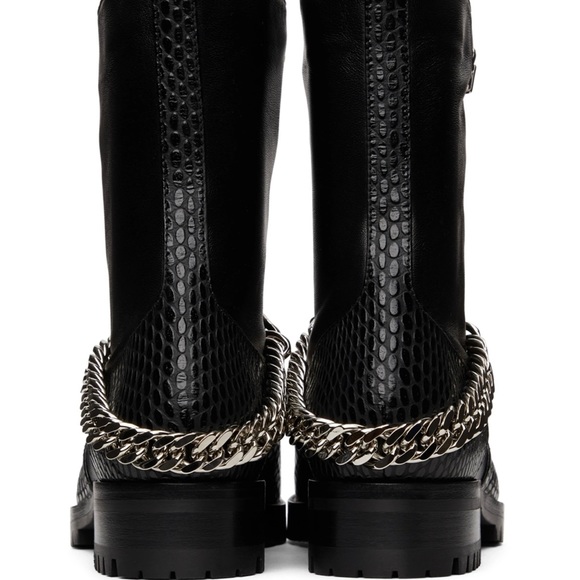 SOLD! Christian Louboutin Horse Guarda Black Ankle Boots w/Chain 39 IT - Picture 7 of 16